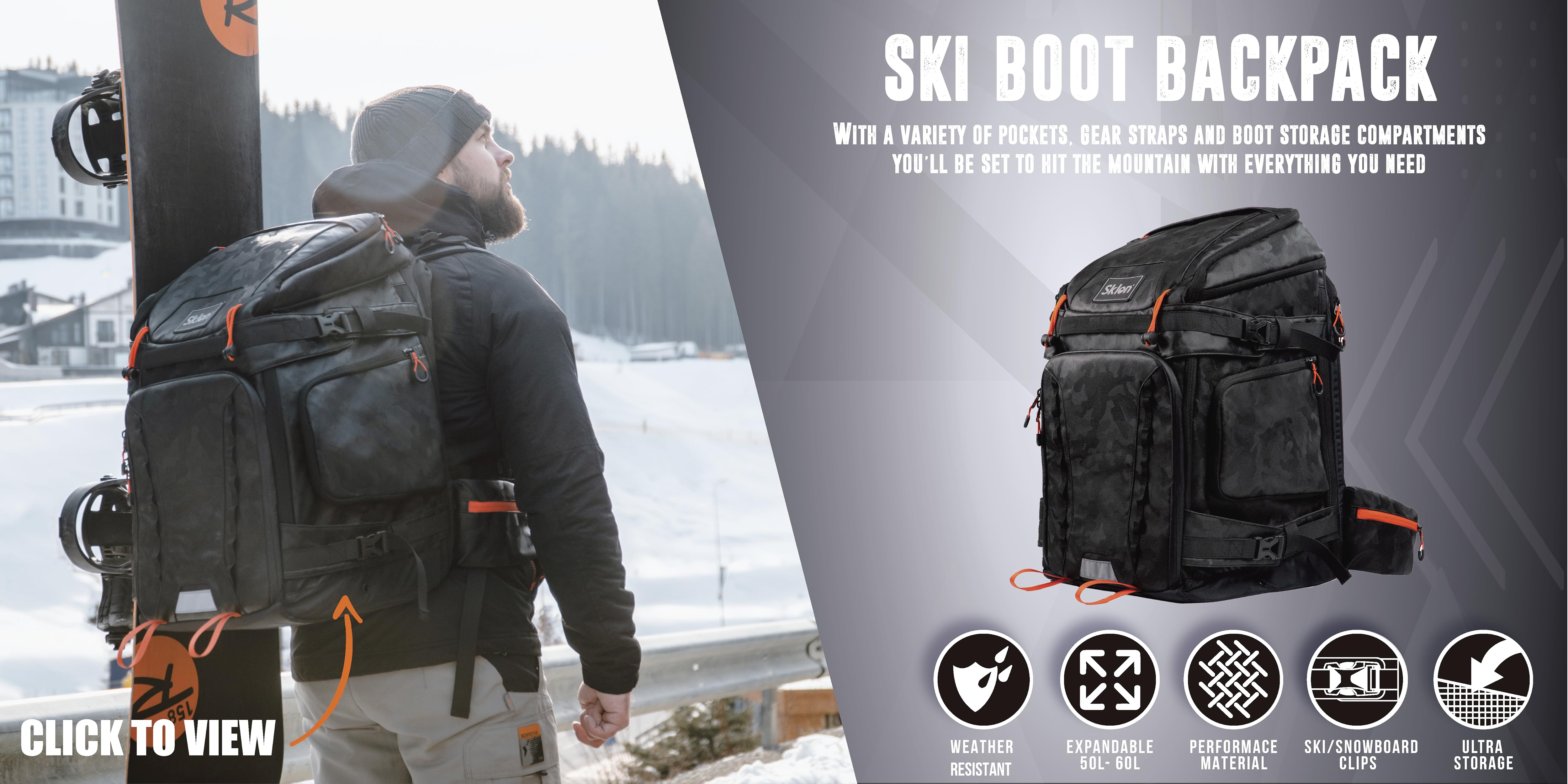 Sklon Ski Boot Bag Backpack - 55-65 Liter Expansion