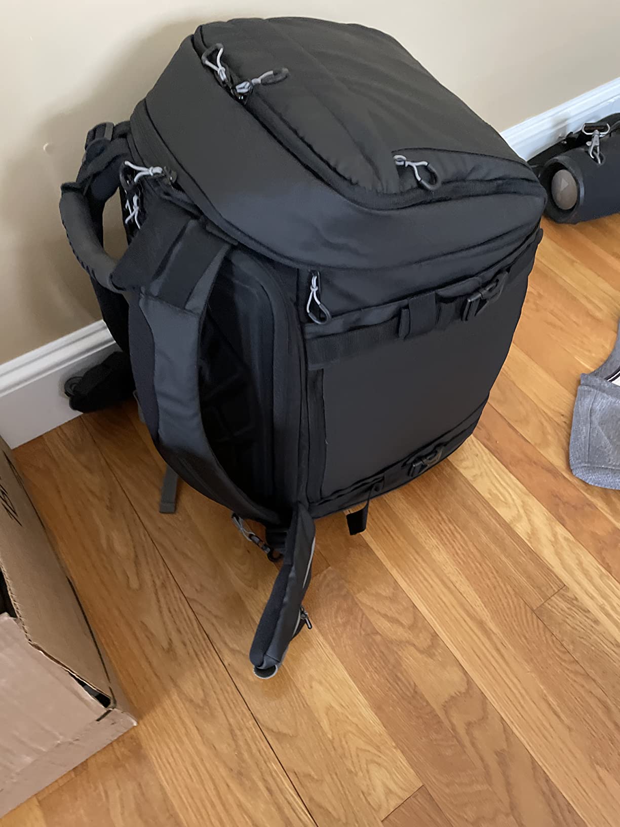 Close-up of the bag's logo